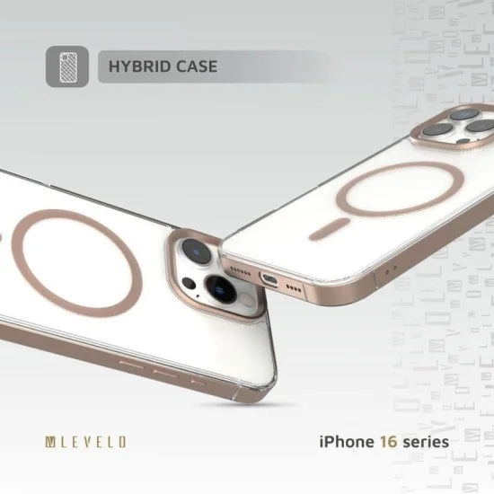 Cover Iphone 16 Pro Max Magsafe Clara Grip Case Levelo Morphix - Rose Gold